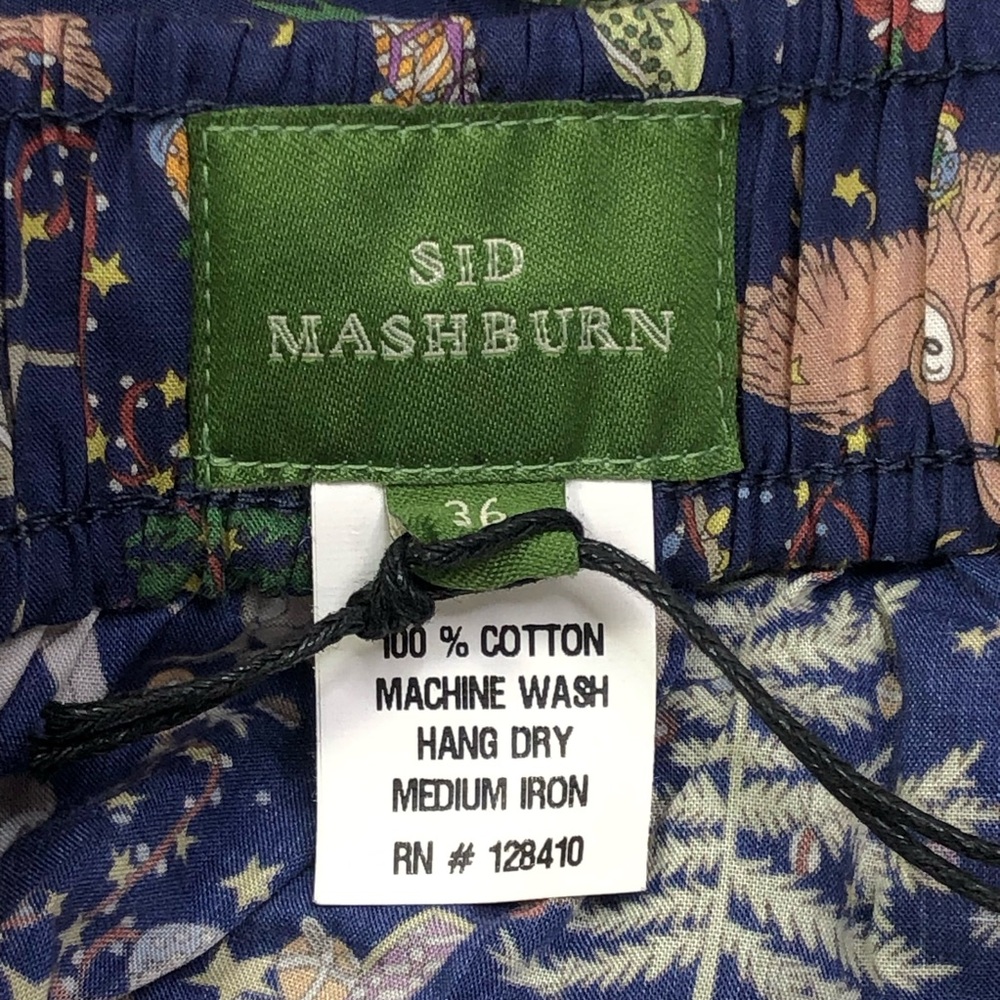 Sid Mashburn Button Front Boxer Short White Christmas Men's Size 36 NWT - Picture 5 of 7
